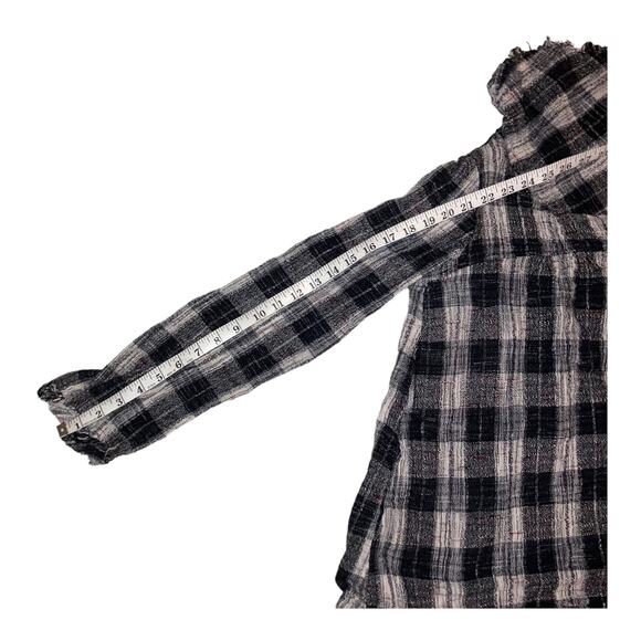 Free People Walk in the Park Plaid Burlap Cowl Pullover Tunic-XS - Picture 8 of 13